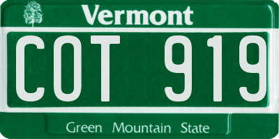 VT license plate COT919