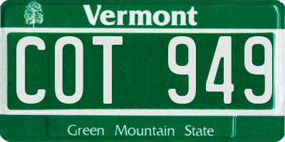 VT license plate COT949