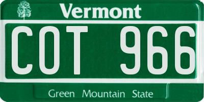 VT license plate COT966