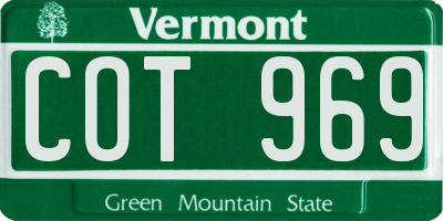 VT license plate COT969