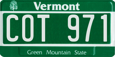 VT license plate COT971