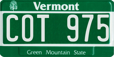 VT license plate COT975
