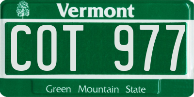 VT license plate COT977