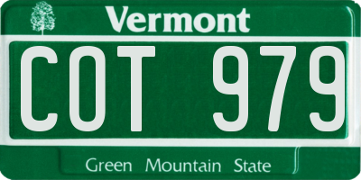 VT license plate COT979