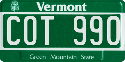 VT license plate COT990