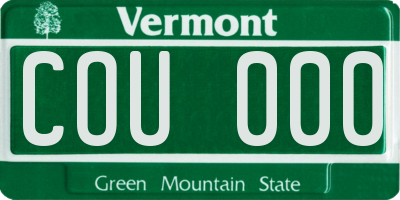 VT license plate COU000