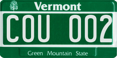 VT license plate COU002