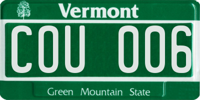 VT license plate COU006