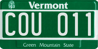 VT license plate COU011