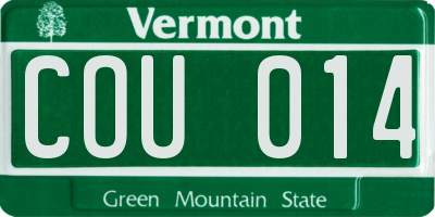 VT license plate COU014