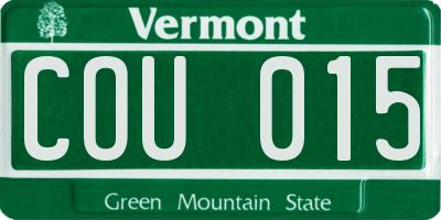 VT license plate COU015