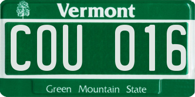 VT license plate COU016