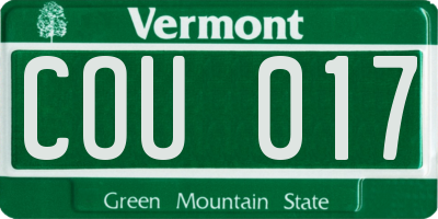 VT license plate COU017