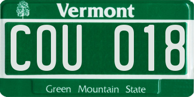 VT license plate COU018