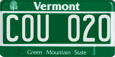 VT license plate COU020