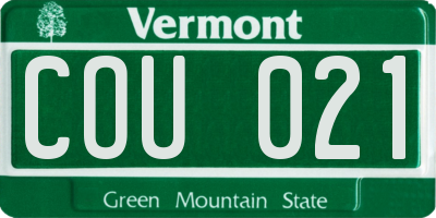 VT license plate COU021
