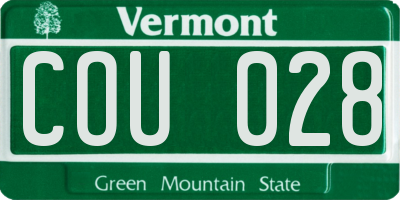 VT license plate COU028