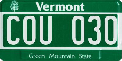 VT license plate COU030
