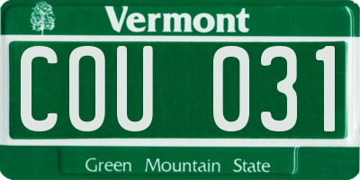 VT license plate COU031