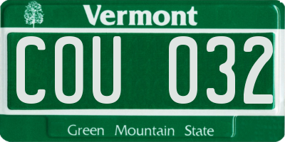 VT license plate COU032