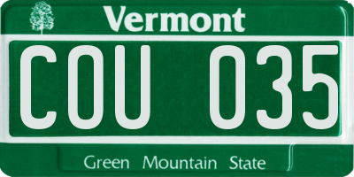 VT license plate COU035