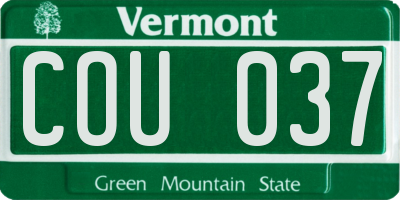 VT license plate COU037