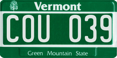 VT license plate COU039