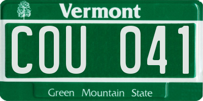 VT license plate COU041
