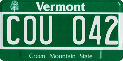 VT license plate COU042