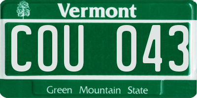VT license plate COU043