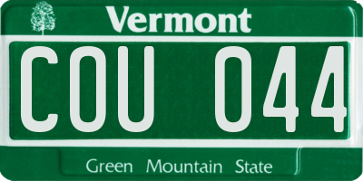 VT license plate COU044