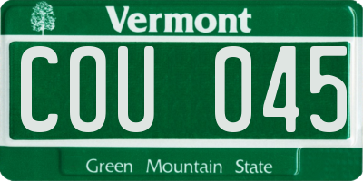 VT license plate COU045