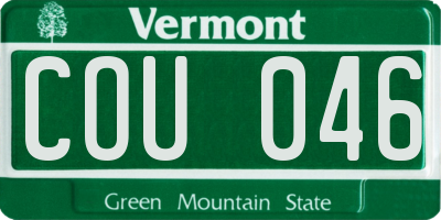 VT license plate COU046