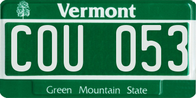 VT license plate COU053