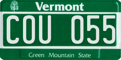 VT license plate COU055