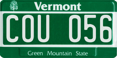 VT license plate COU056