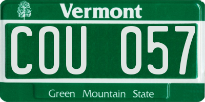 VT license plate COU057