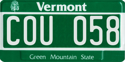 VT license plate COU058