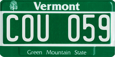 VT license plate COU059
