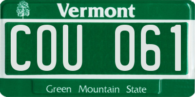 VT license plate COU061