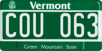 VT license plate COU063