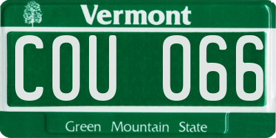 VT license plate COU066