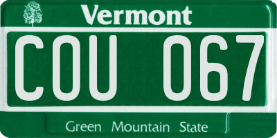 VT license plate COU067