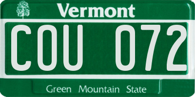 VT license plate COU072