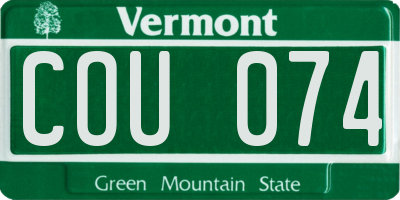 VT license plate COU074