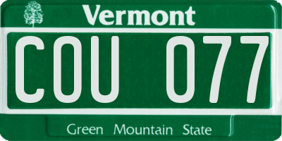 VT license plate COU077