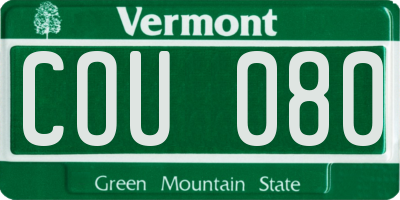 VT license plate COU080