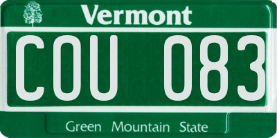 VT license plate COU083