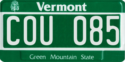 VT license plate COU085