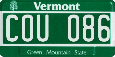 VT license plate COU086
